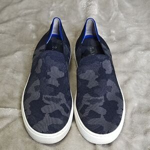 ROTHY'S 'The Sneaker' Black & Gray Camo Print Knit Slip On Flats Size 11